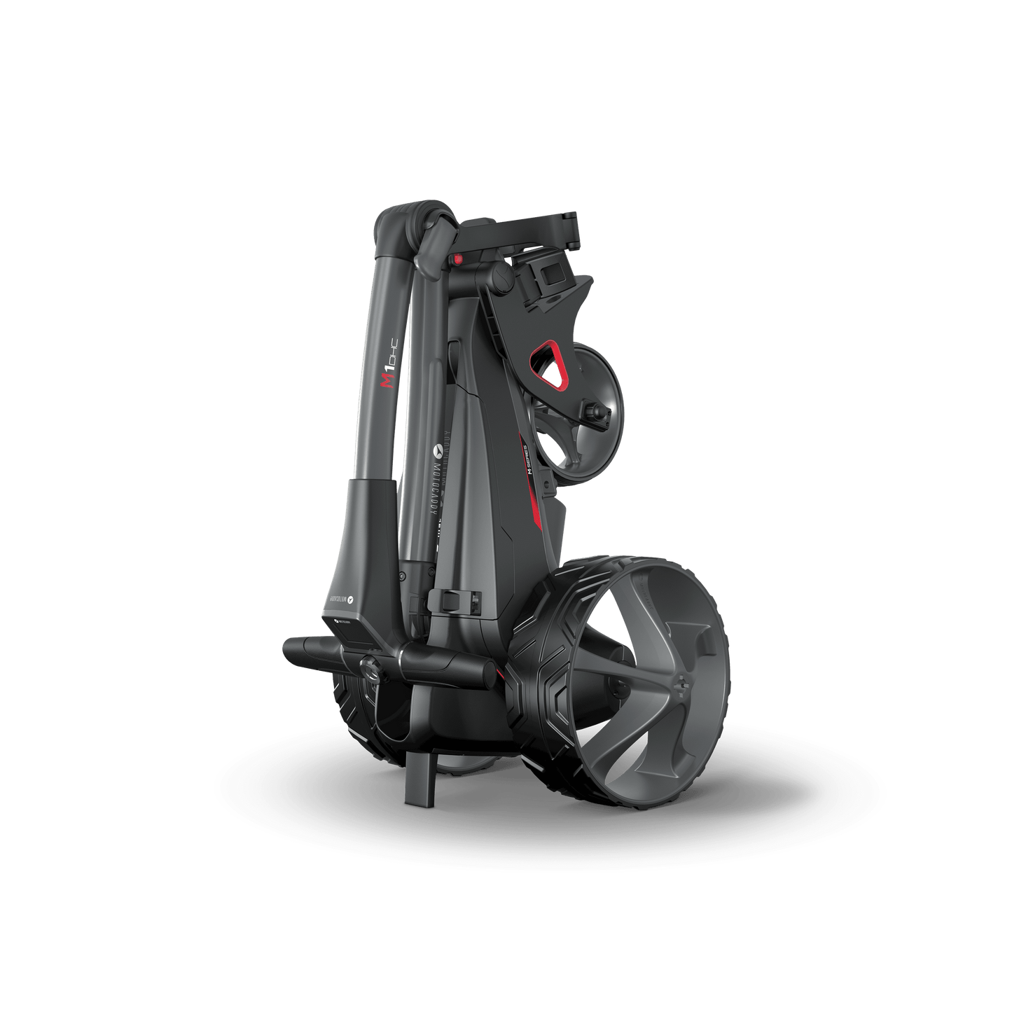 Motocaddy M1 DHC Ultra-Li-Akku Golftrolley zusammengeklappt 2