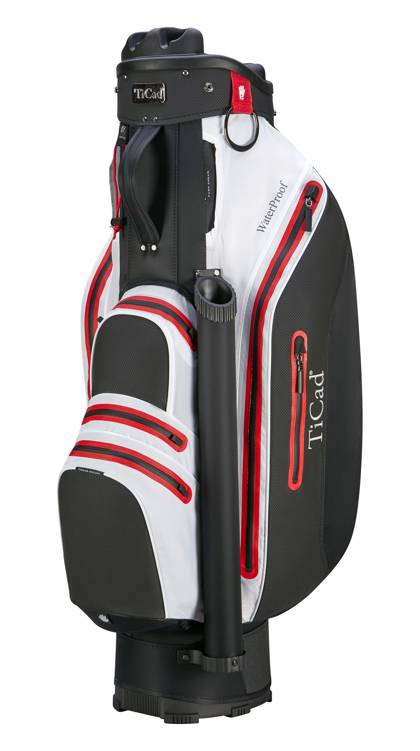 TiCad Cartbag QO9 Premium Waterproof schwarz weis rot