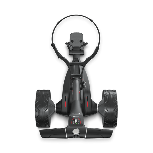 Motocaddy M1 DHC Ultra-Li-Akku Golftrolley Forntansicht